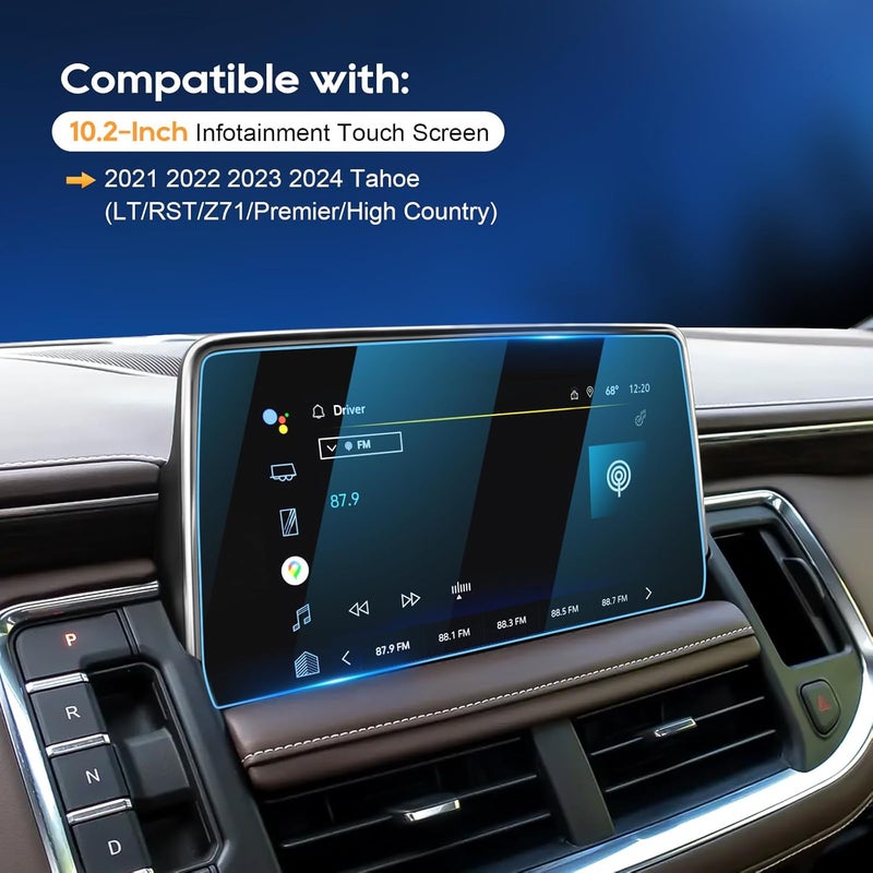 LFOTPP For 2025 Tahoe Screen Protector - 2021~2024 Tahoe (LT/Z71/RST/Premier/High Country) 10.2 inch Touchscreen [ClarityHD+] 2021 2022 2023 2024 Tahoe Accessories Anti Fingerprint 9H Hardness Tempered Glass* - Image 3